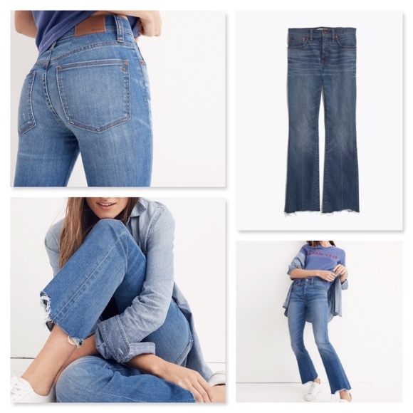 Madewell NWT Women’s Cali Demi-Boot Jeans Raw Hem Destructed Size 23 XXS - Picture 1 of 5